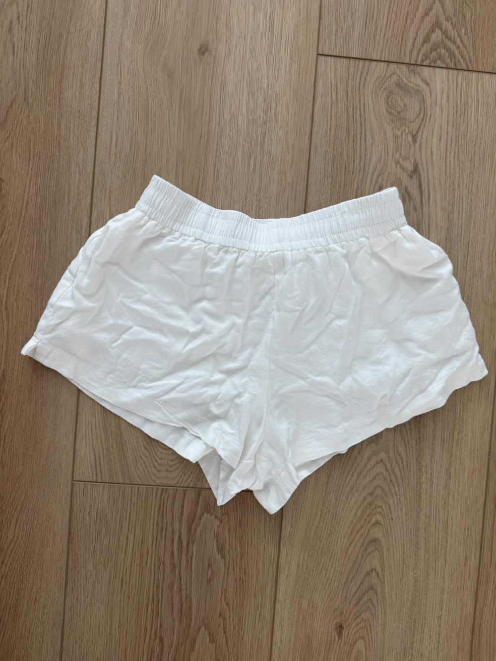 Princess Polly White Elastic Waist Shorts